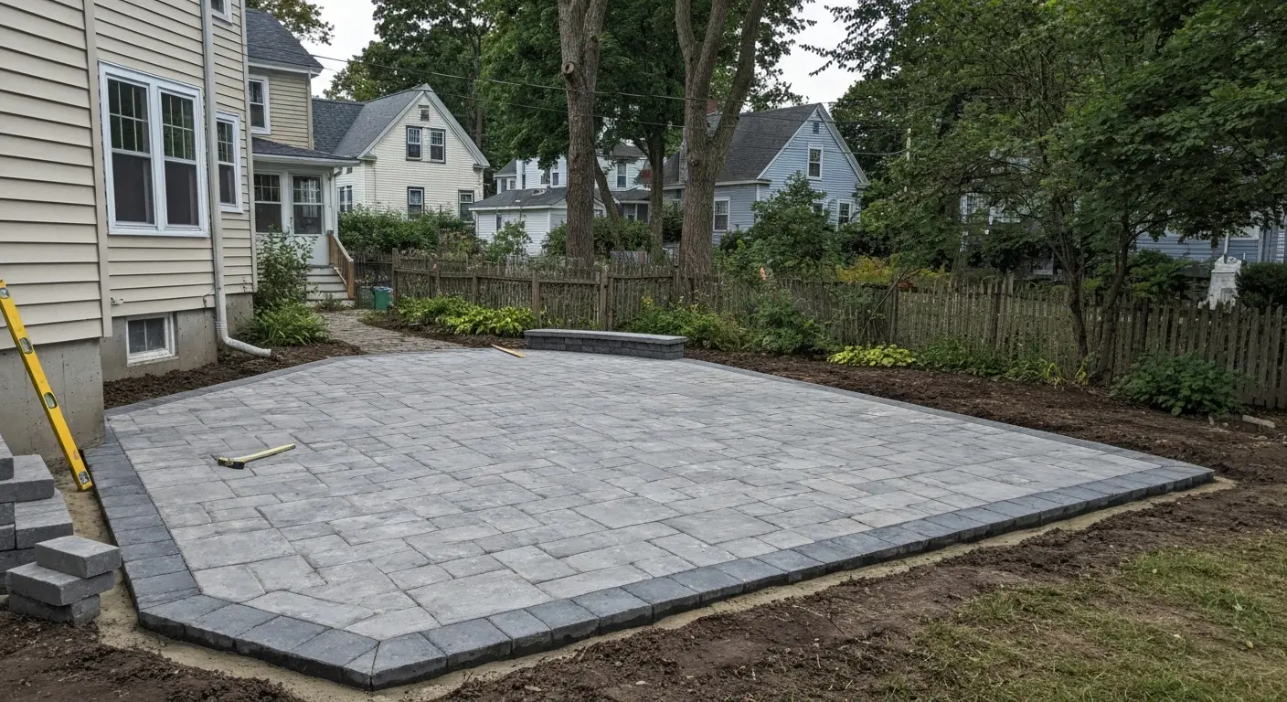 Hardscape patio installation