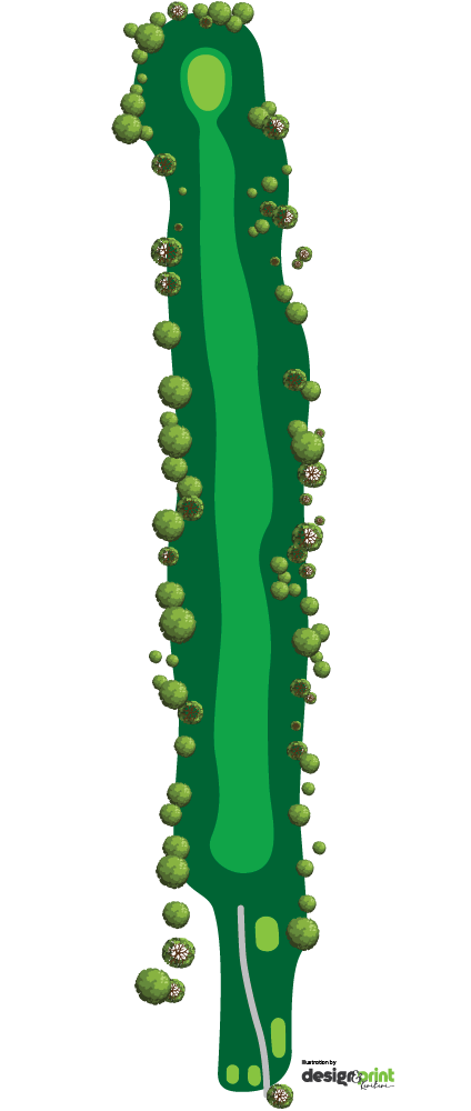 Golf course fairway and green layout