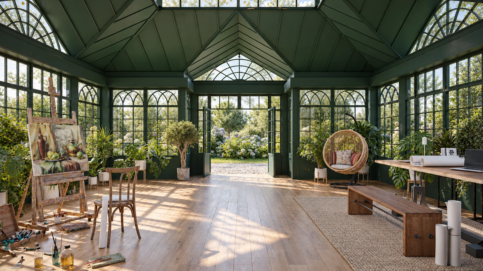 Garden art studio — architectural visualization