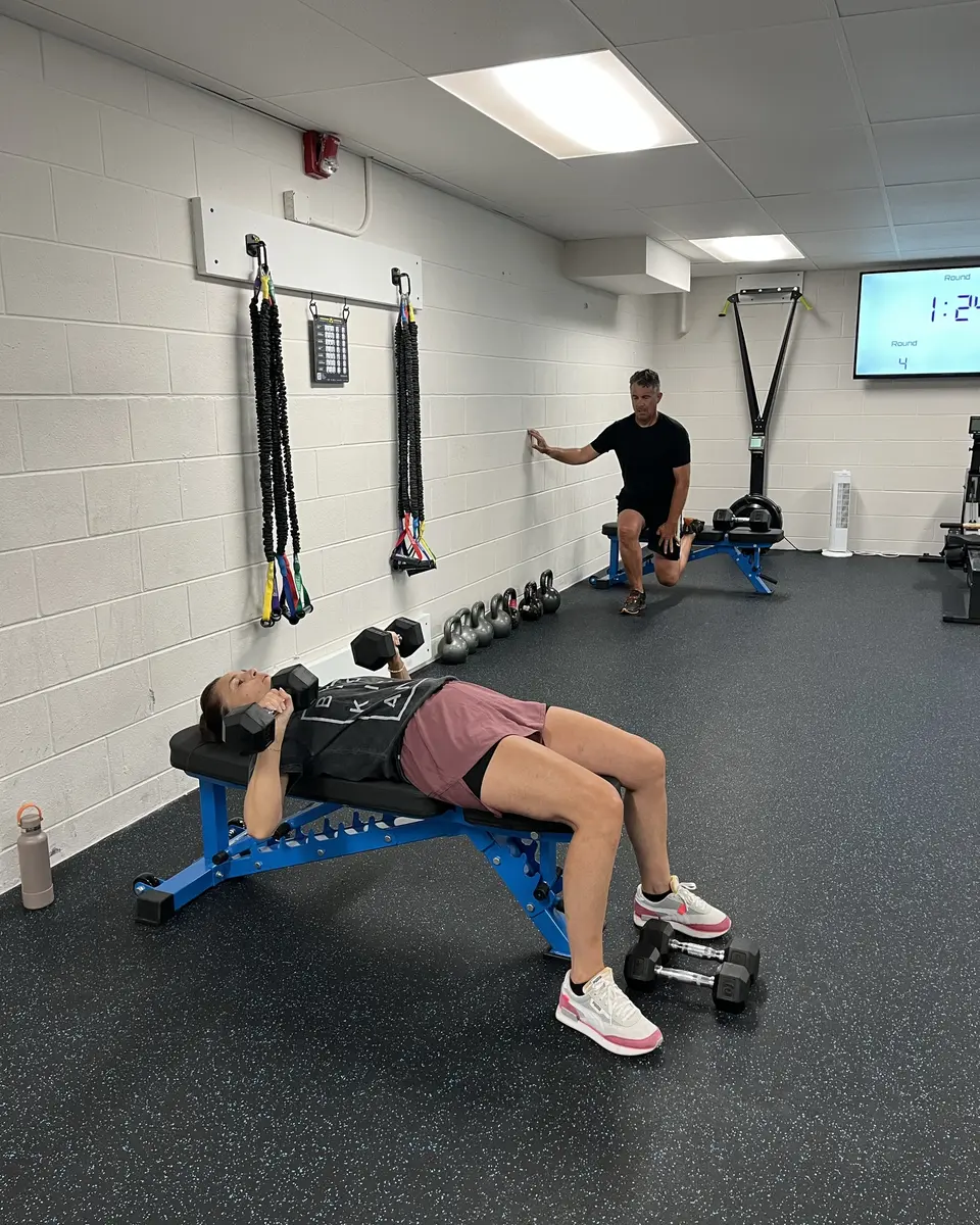 Functional Life members completing personalized strength exercises in the Harleysville studio