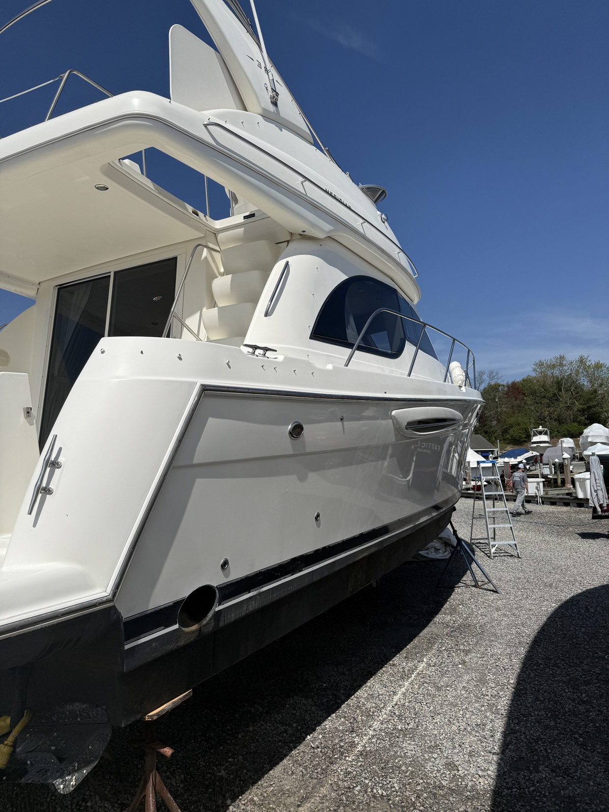 Full boat detailing at marina near Marlboro, NJ