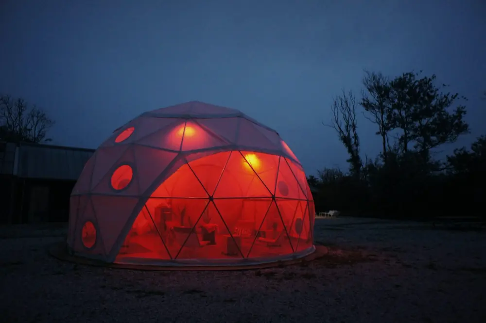 Illuminated dome in the evening