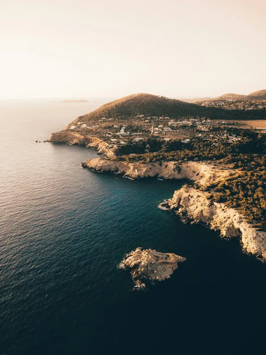Coastal landscape in the evening light