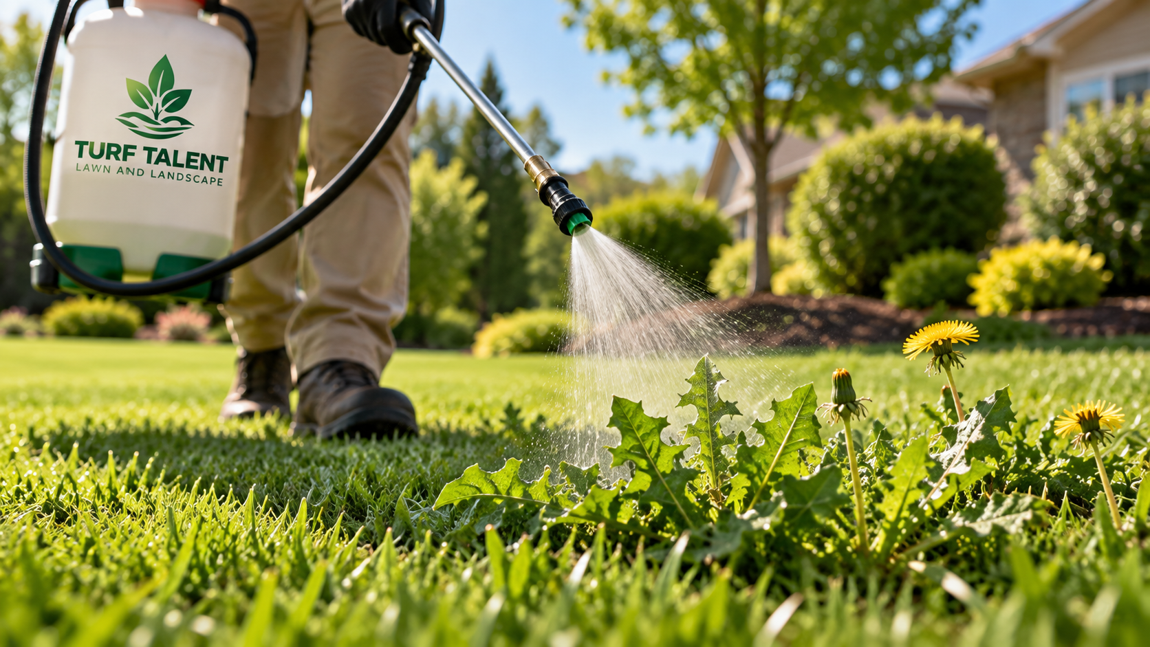 Treating a lawn for weeds and lawn health