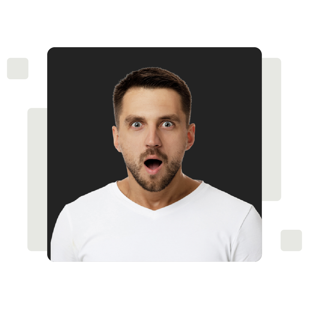 Imagen de un caballero con cara de duda y frustración para ilustrar las siguientes preguntas: ¿Quieres ser coach? ¿Pero la sensación de duda te ataca?