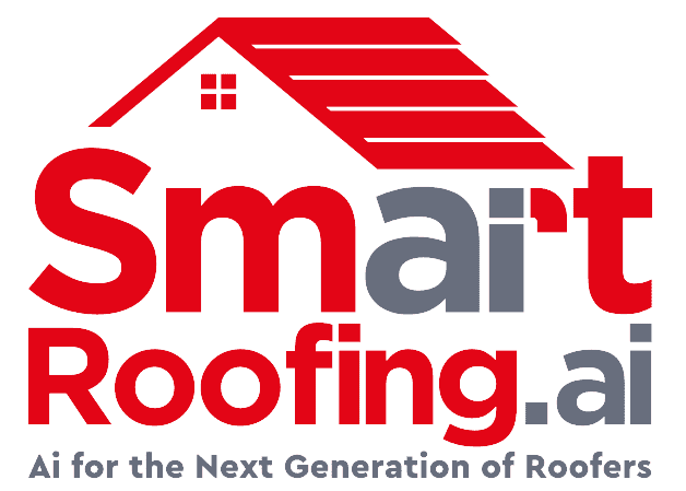 SmartRoofing.ai logo with red roof icon and tagline “AI for the Next Generation of Roofers.”