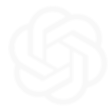 OpenAI logo icon in white on dark background.