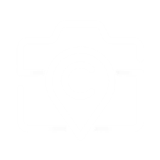 Camera icon with location pin and copyright symbol representing geo-tagged photography or media rights.