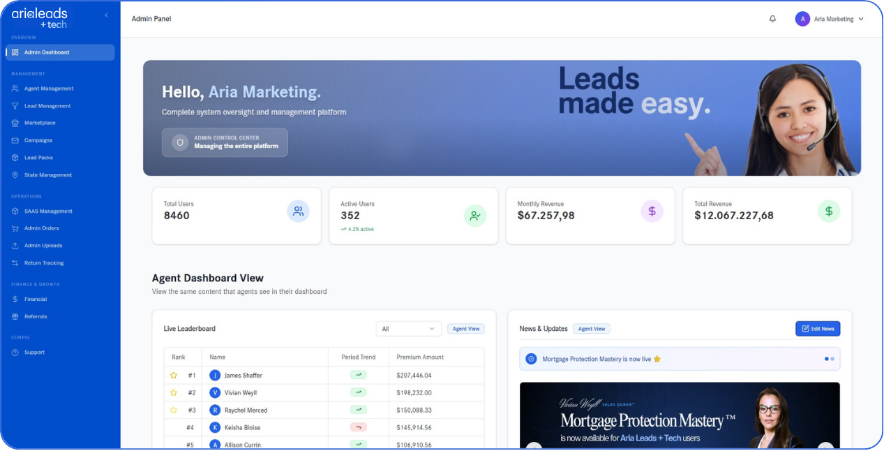 Aria Leads Platform