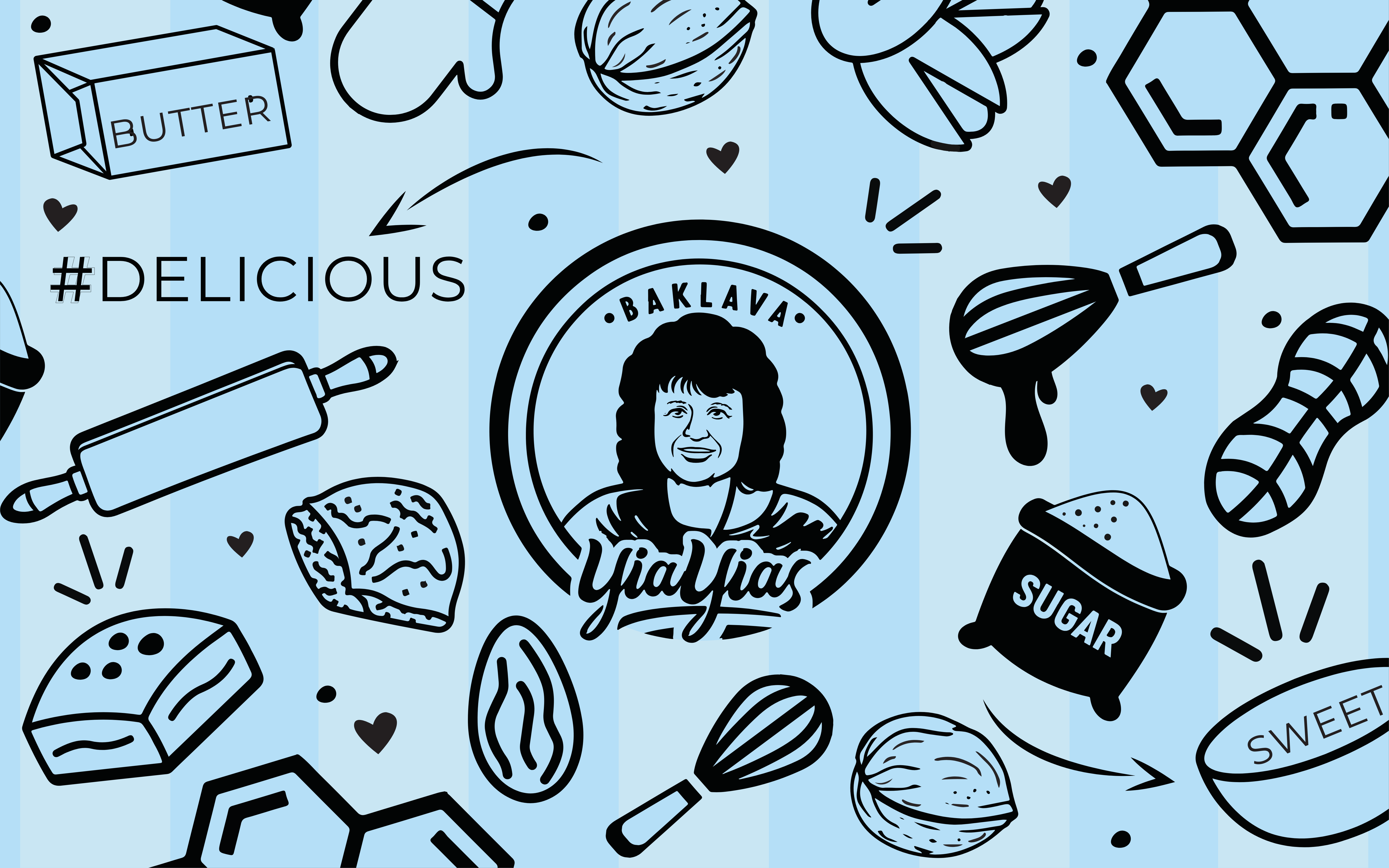 Fresh handmade baklava layers