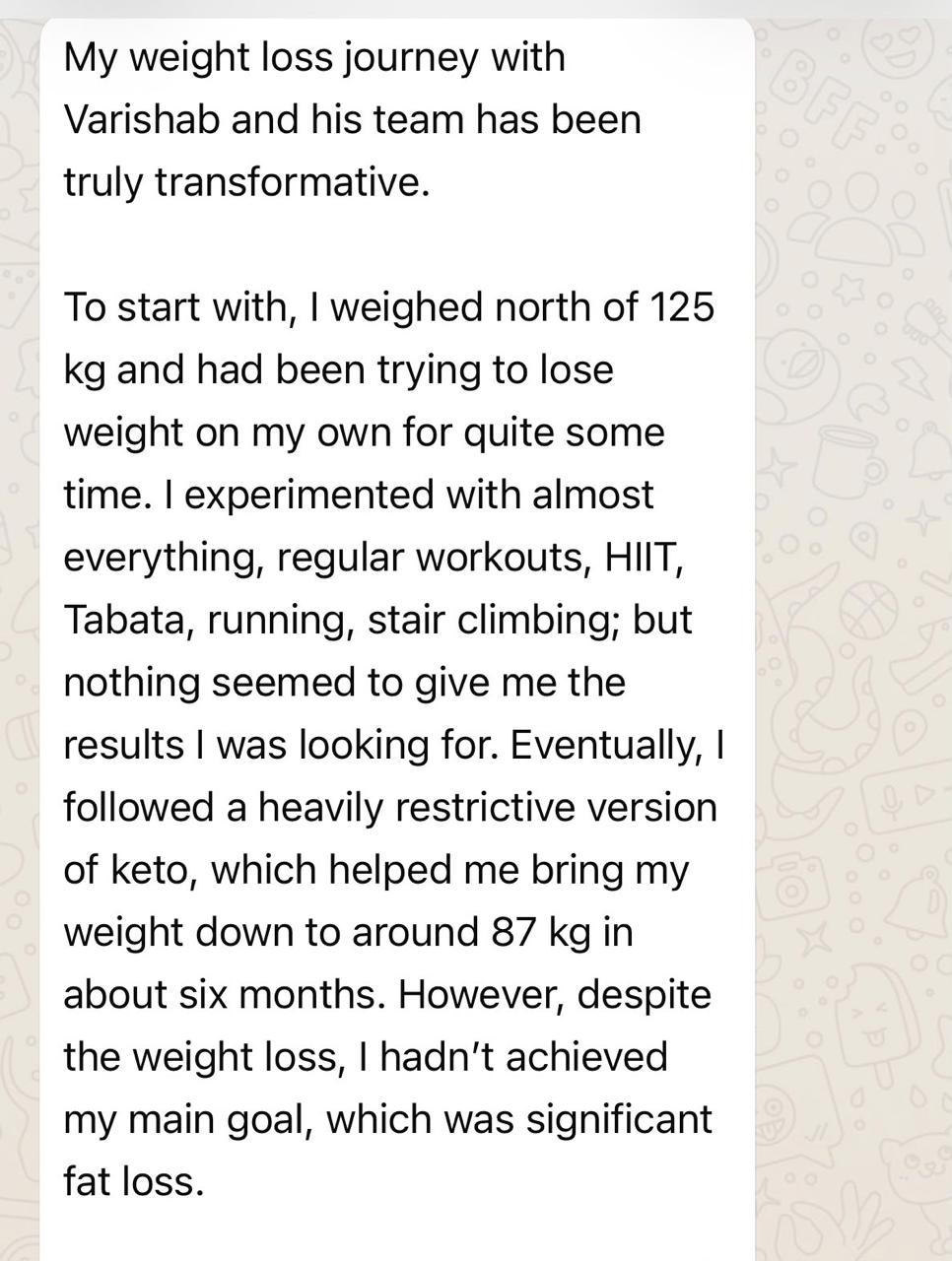 Client testimonial