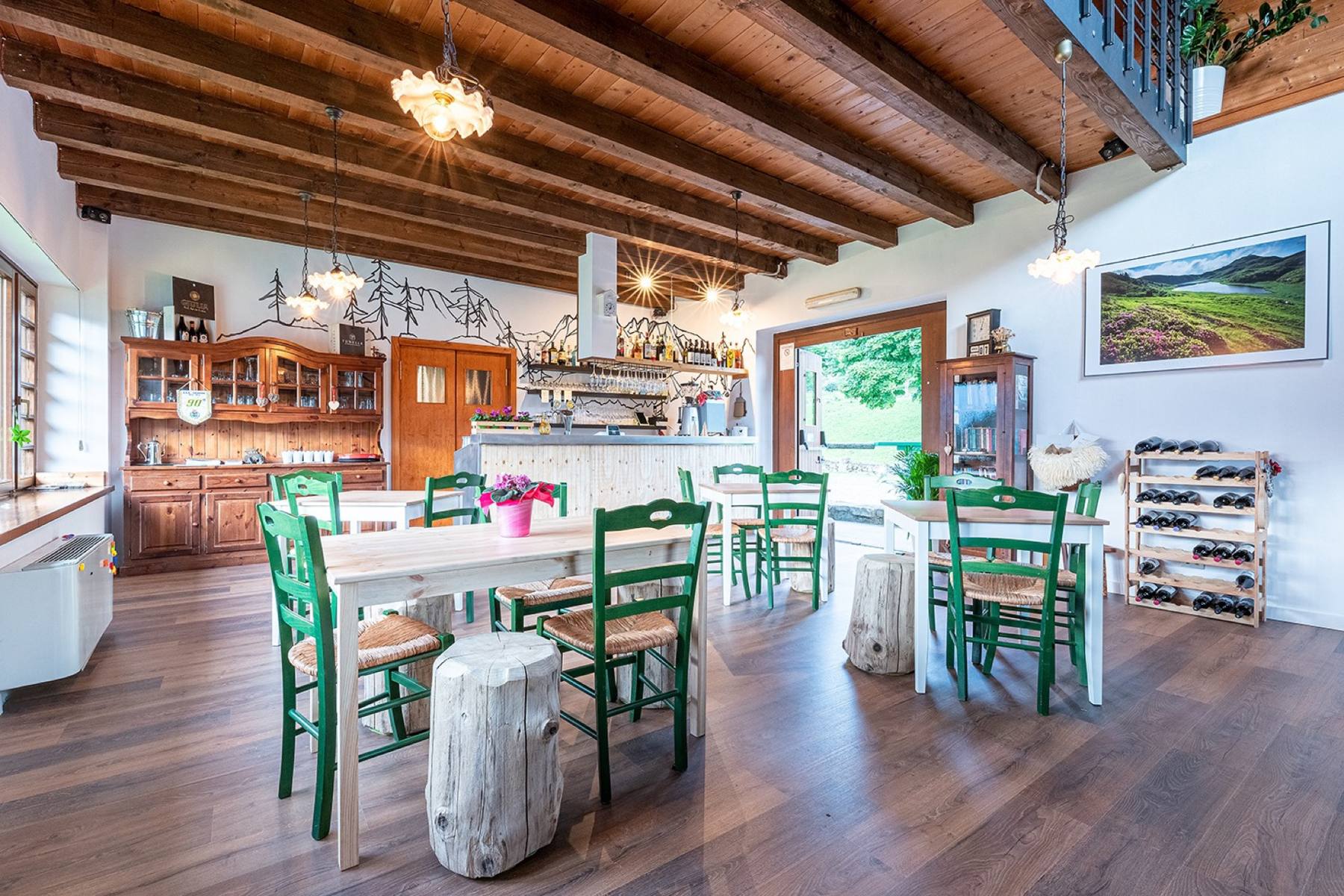 The tables in the ground floor dining room