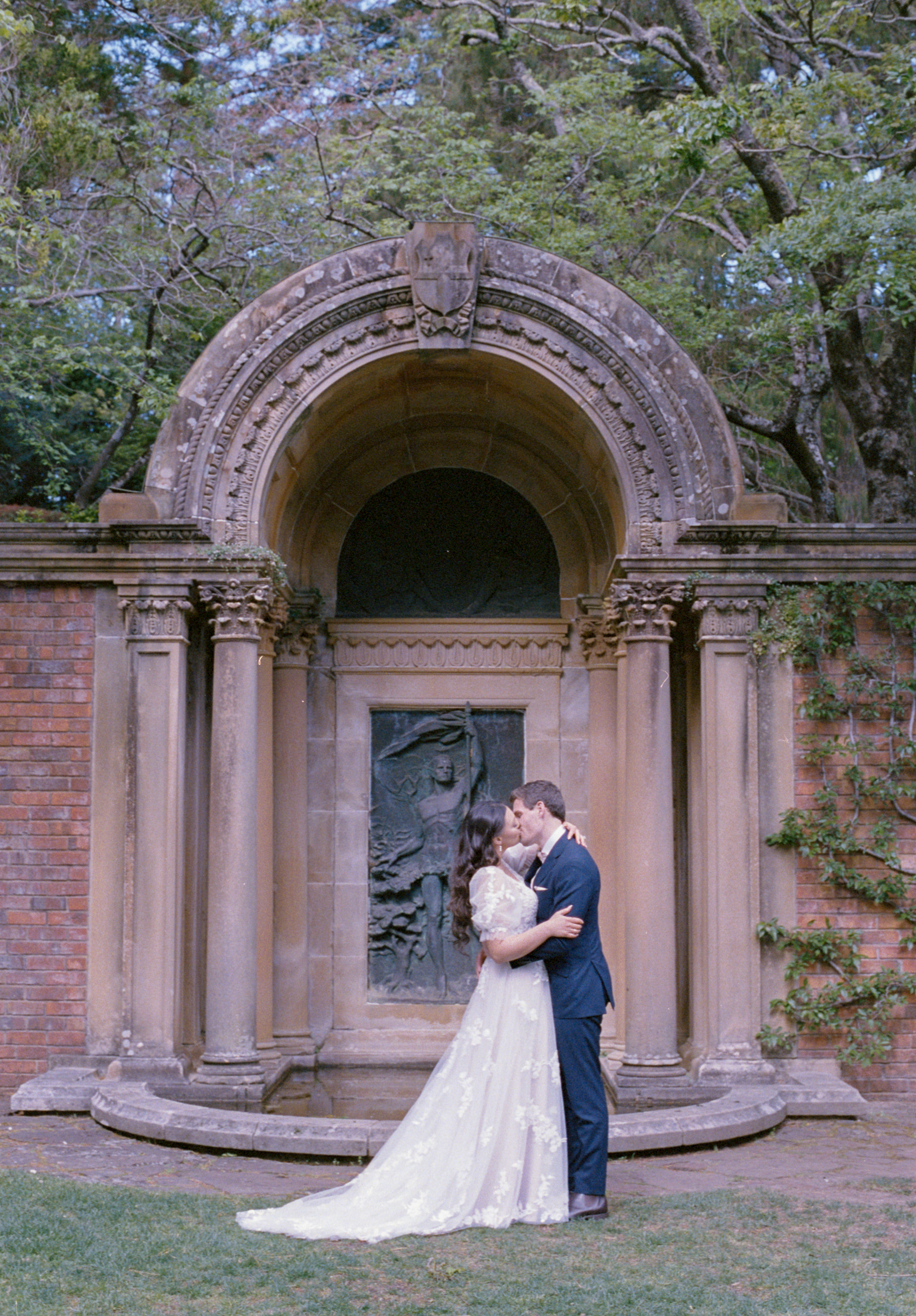 A 35mm film frame from a wedding day
