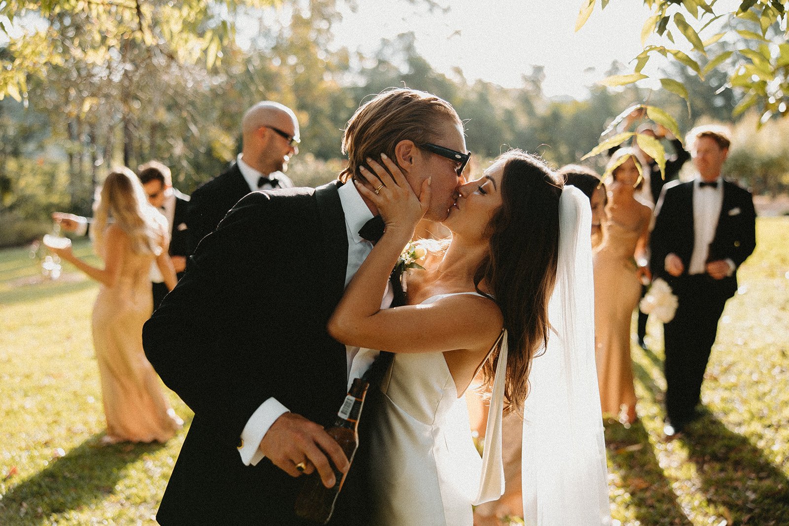 A wide architectural frame at a wedding venue