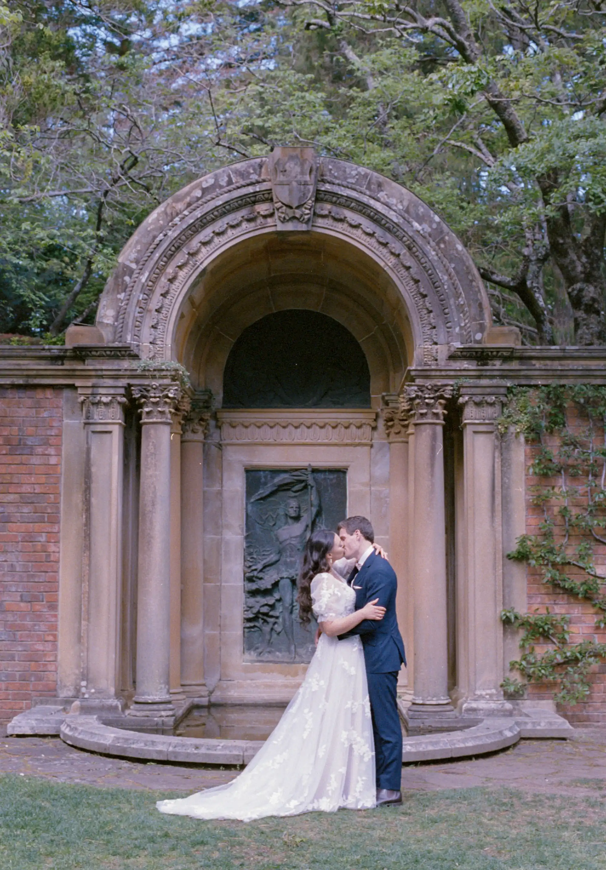 A 35mm film frame from a wedding day