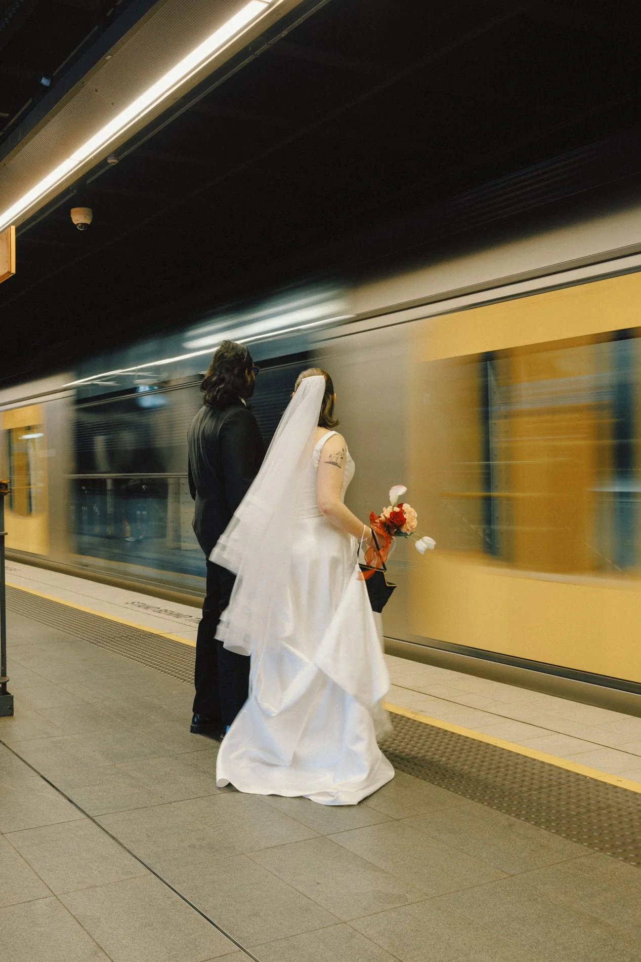 A couple on their wedding day