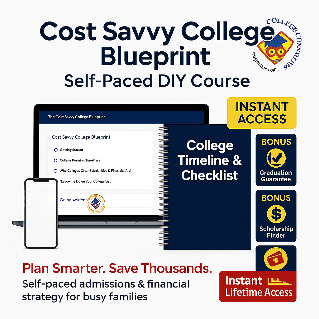 Cost Savvy College Blueprint: Save time, money, and frustration!