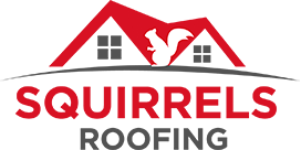 squirrels roofing company logo