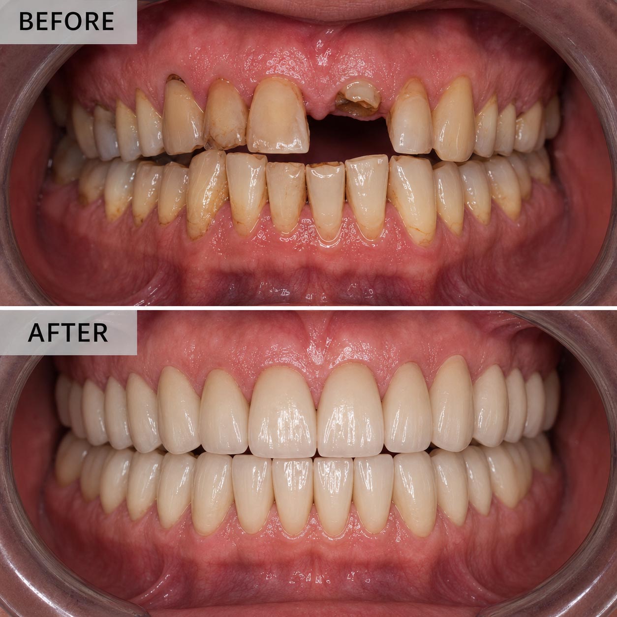 Before and after dental implants 2