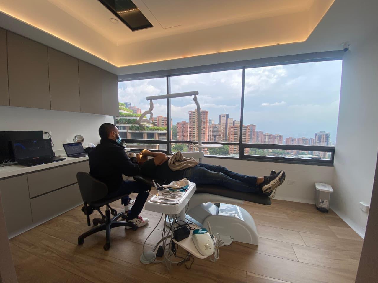Treatment suite with panoramic city views