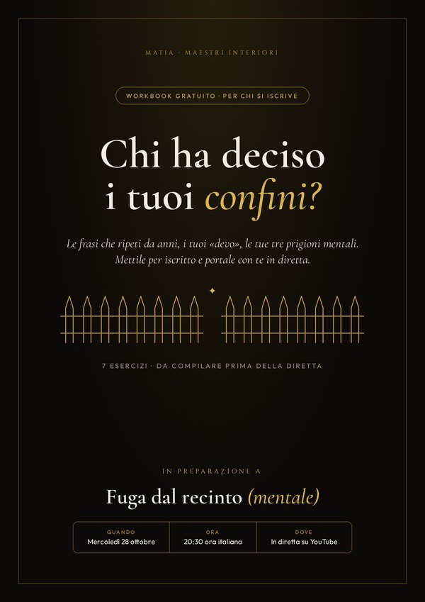 Copertina del workbook «Chi ha deciso i tuoi confini?»