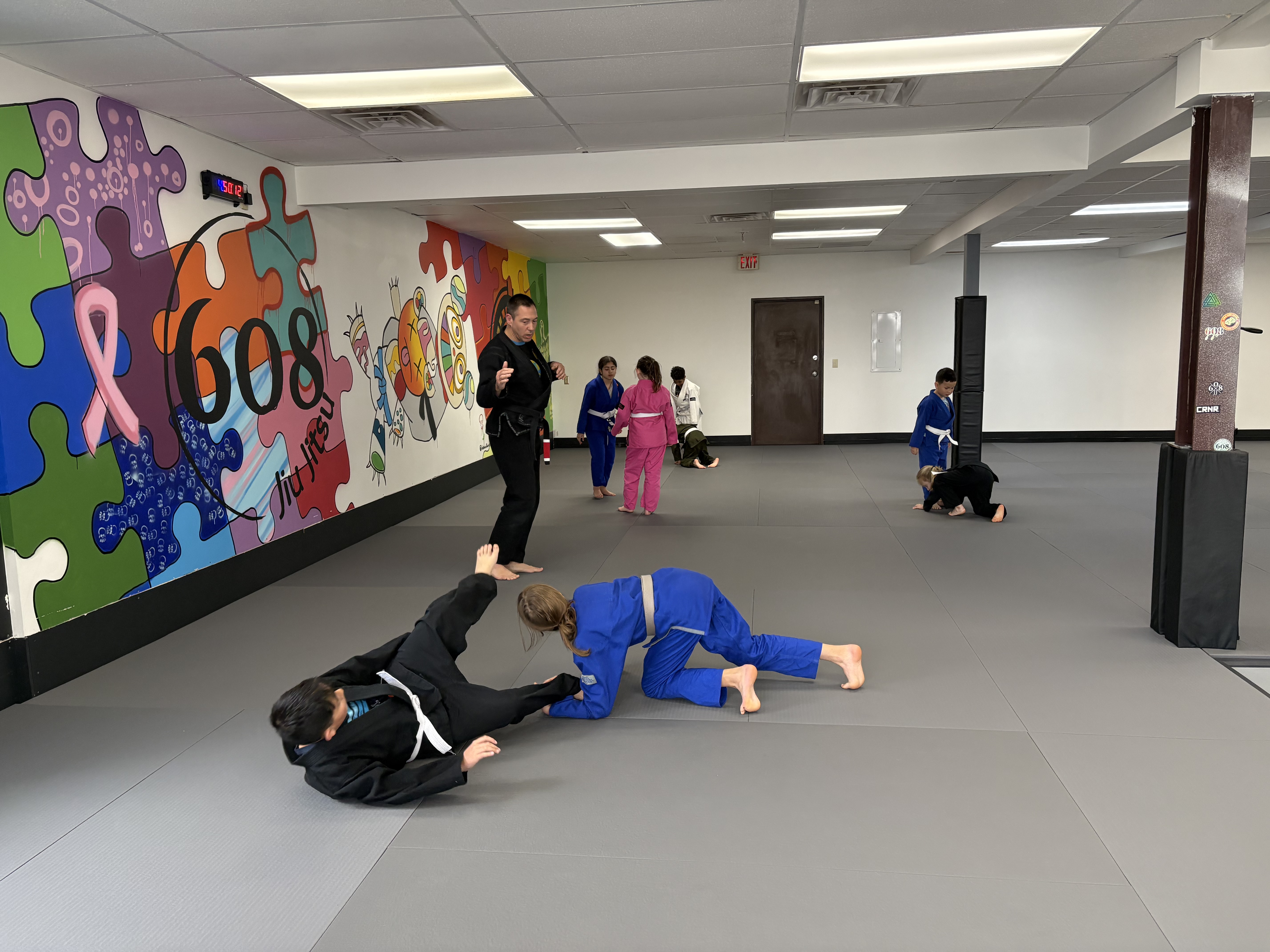 Children training in the Champions Jiu Jitsu program at 608 Jiu Jitsu