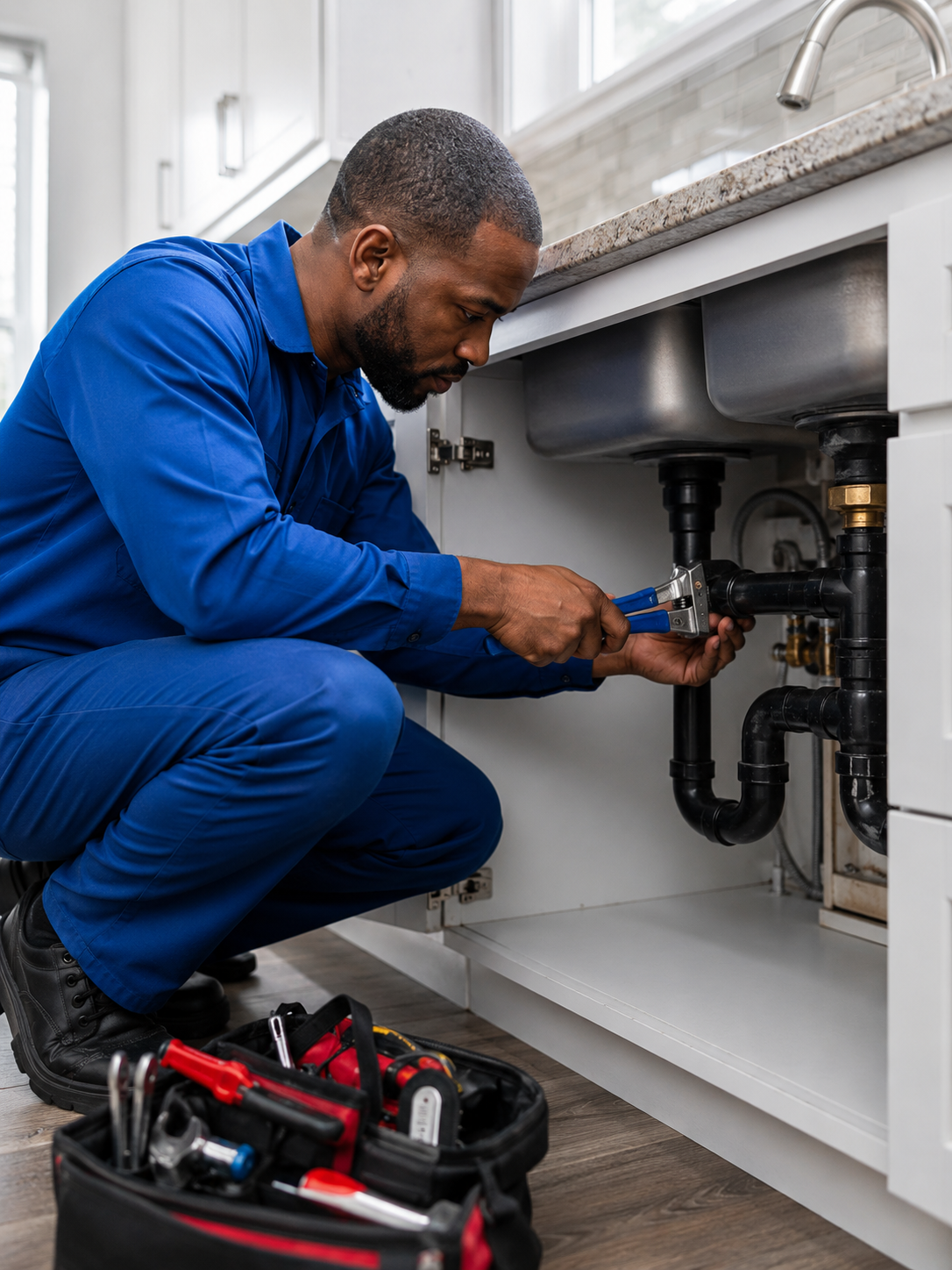Plumbers at work