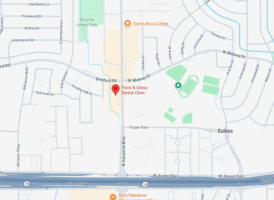 Floss & Gloss Dental Location Map - Bedford TX