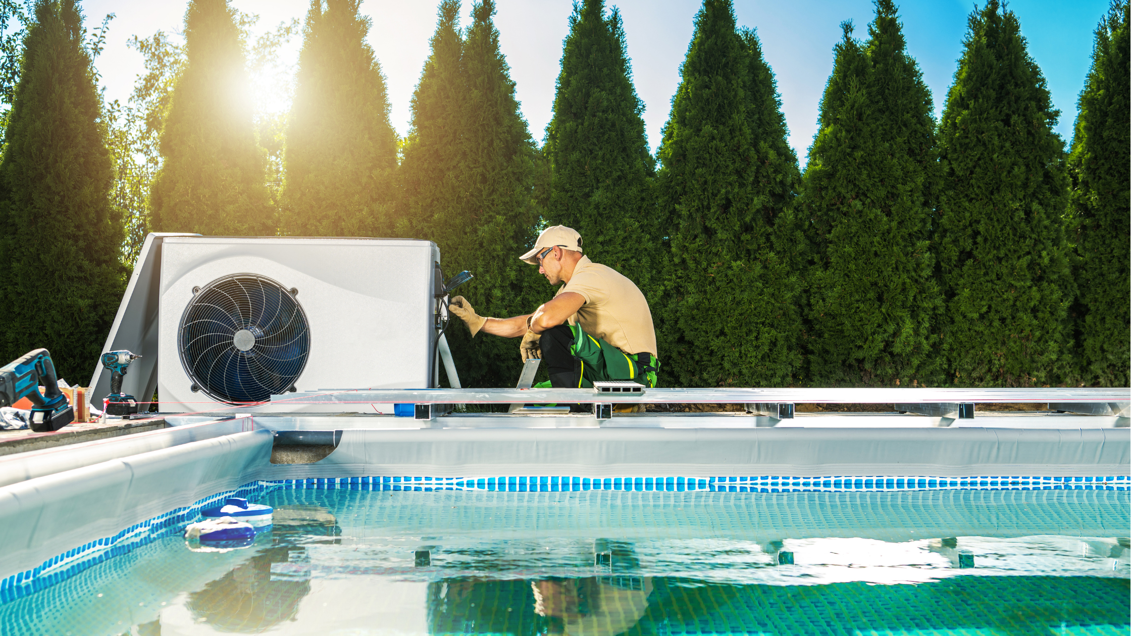 Swimming Pool Heat Pump Installation Performed by Professional