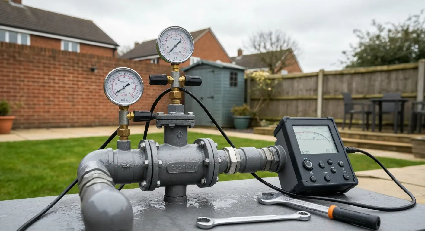 Pressure testing pool pump system