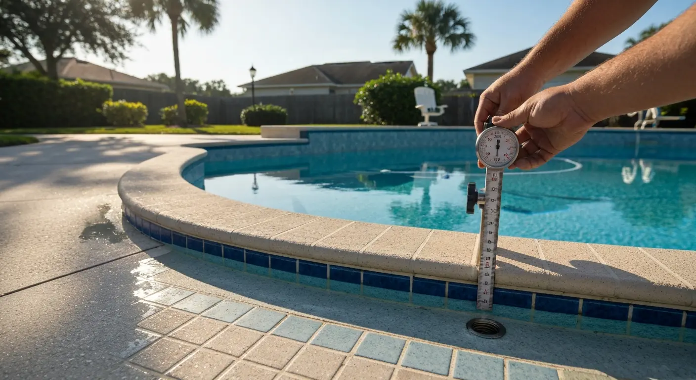 Pool water level maintenance near Lake Brantley