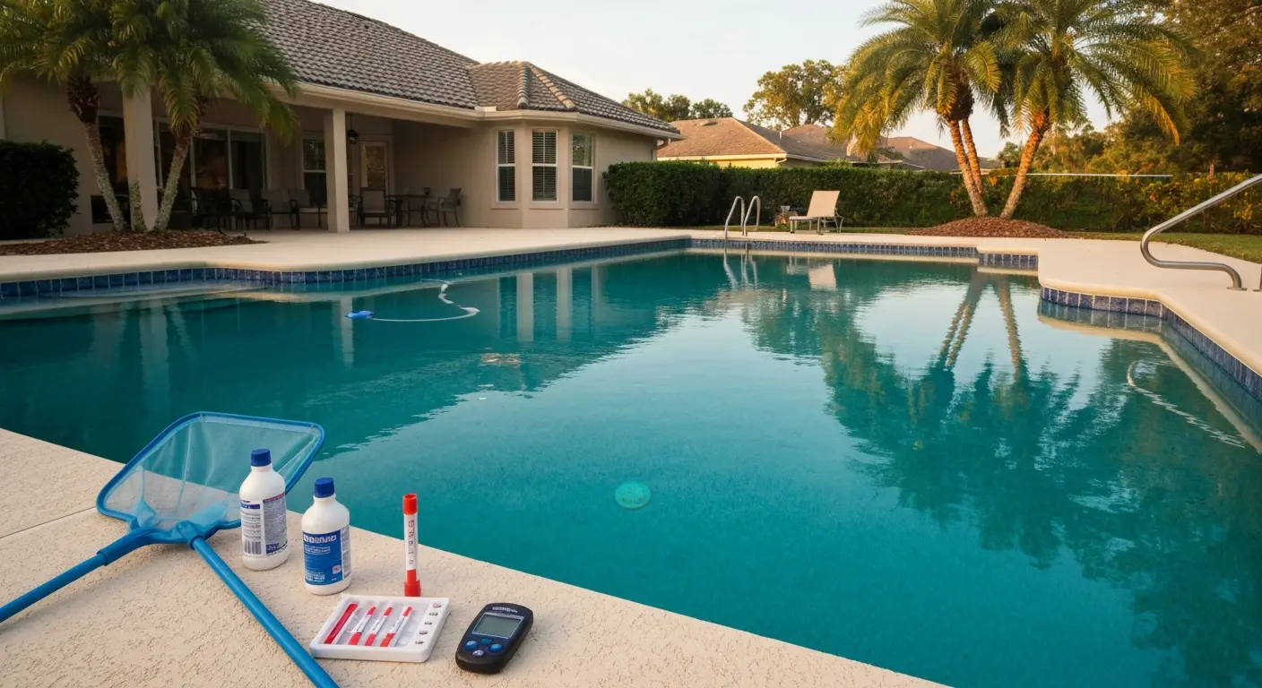 Seasonal pool opening and closing service