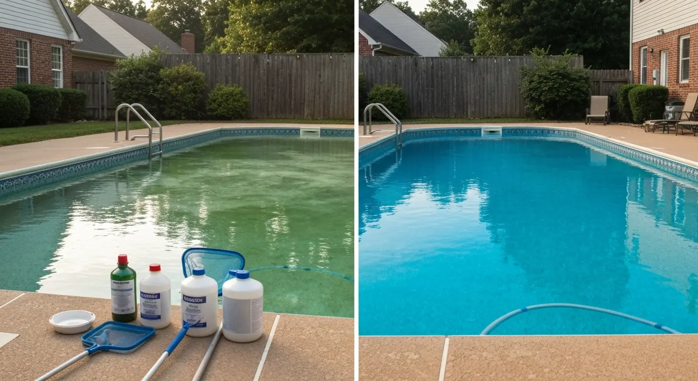 Green algae pool recovery