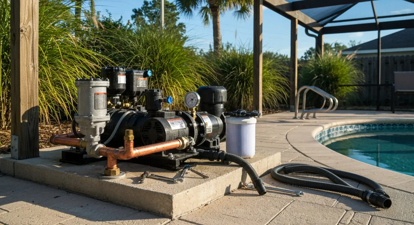Pool pump and filter maintenance