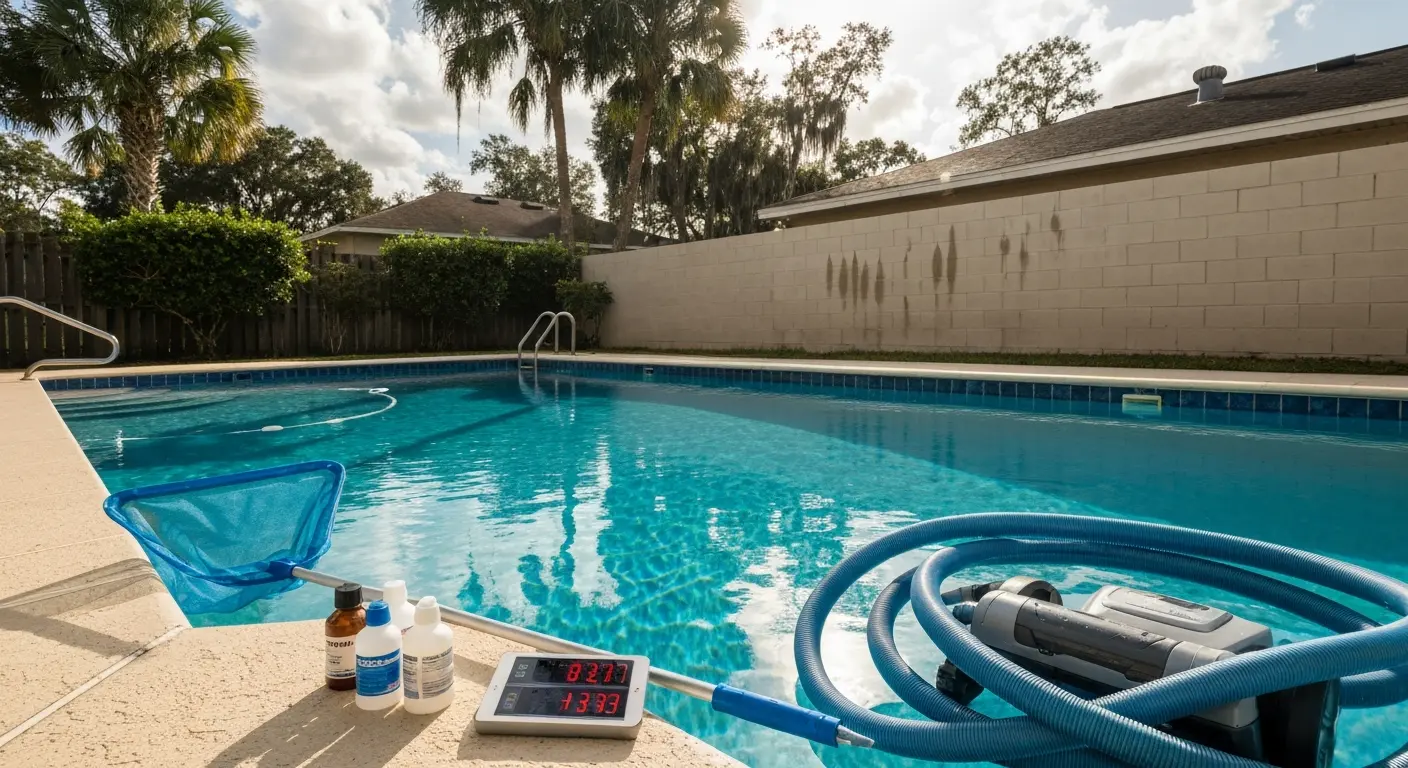 Weekly pool maintenance service