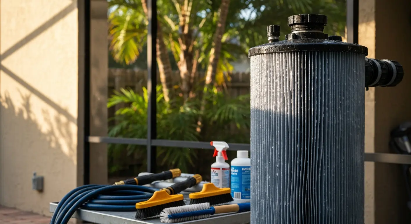 Pool filter cleaning service