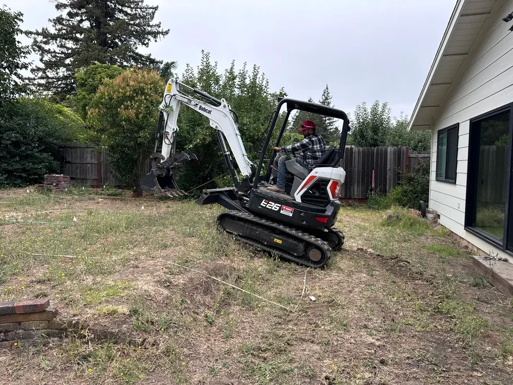 Residential landscape during construction