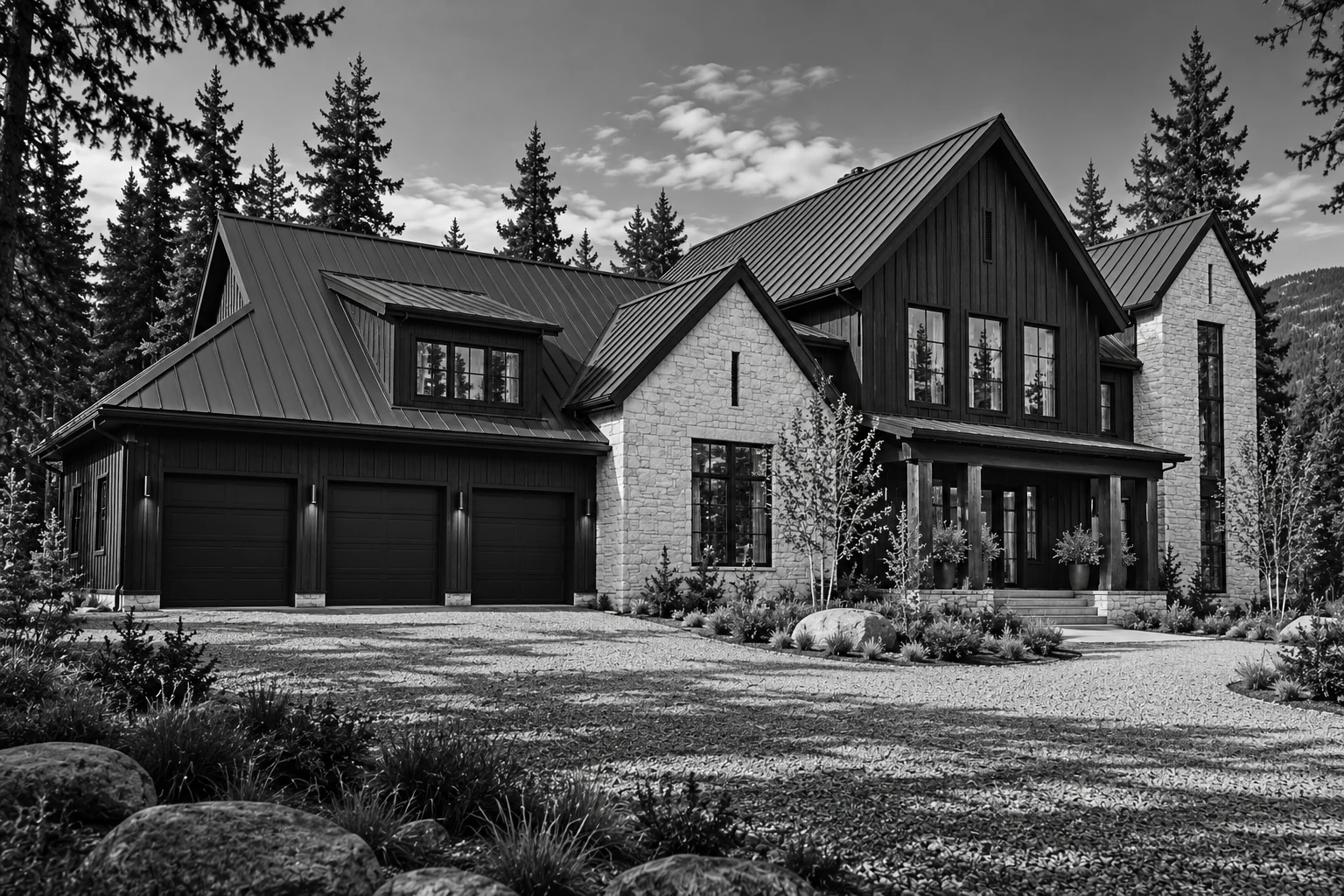 The Engelmann — garage and side elevation concept study
