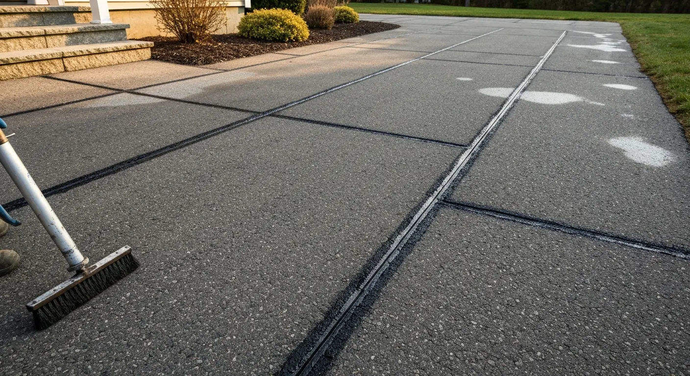 Driveway crack sealing