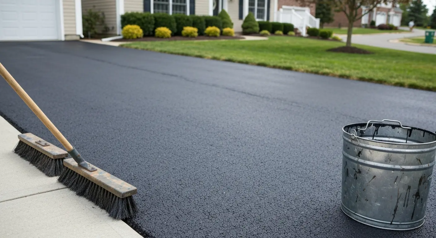 Asphalt driveway seal coating