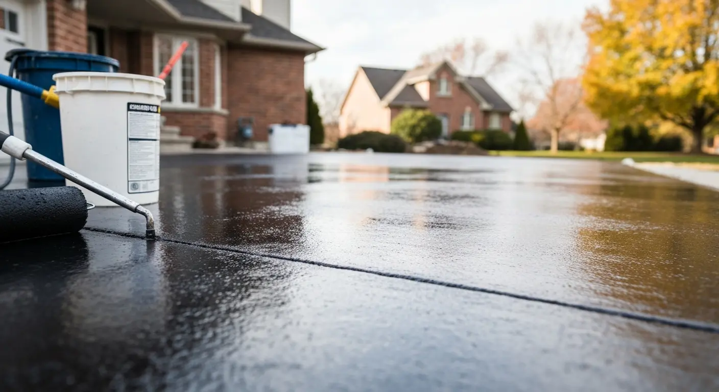 Concrete driveway sealing project