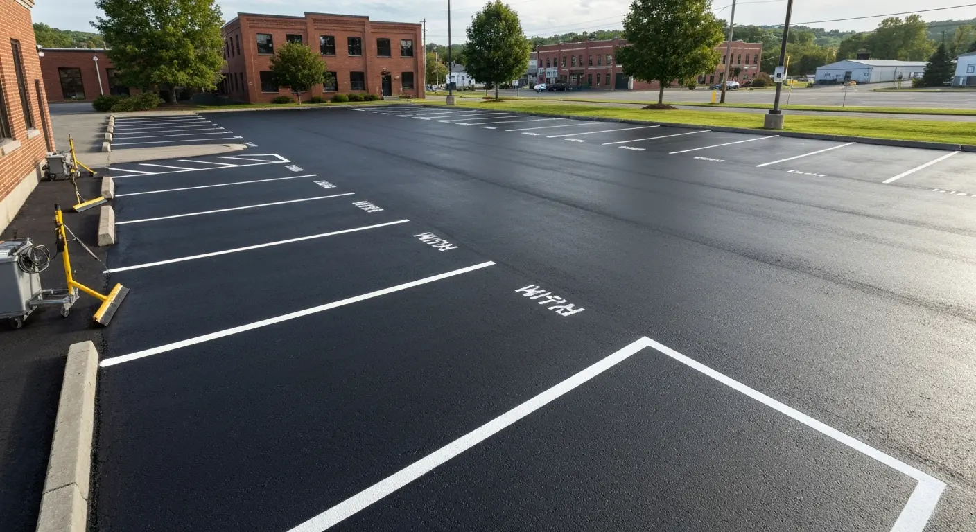 Commercial parking lot sealing
