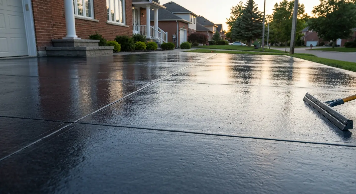 Sealed concrete driveway