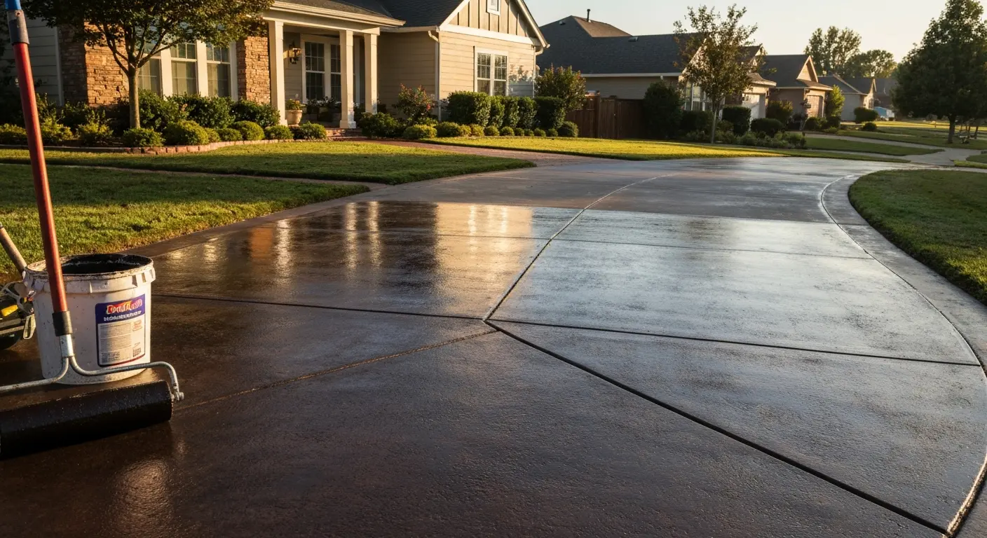 Concrete driveway sealing