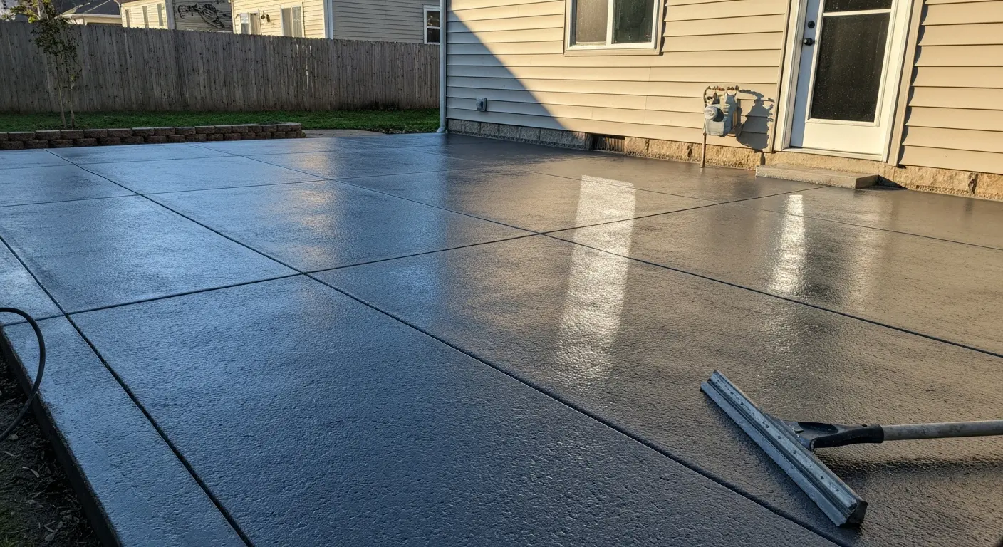 Sealed concrete patio