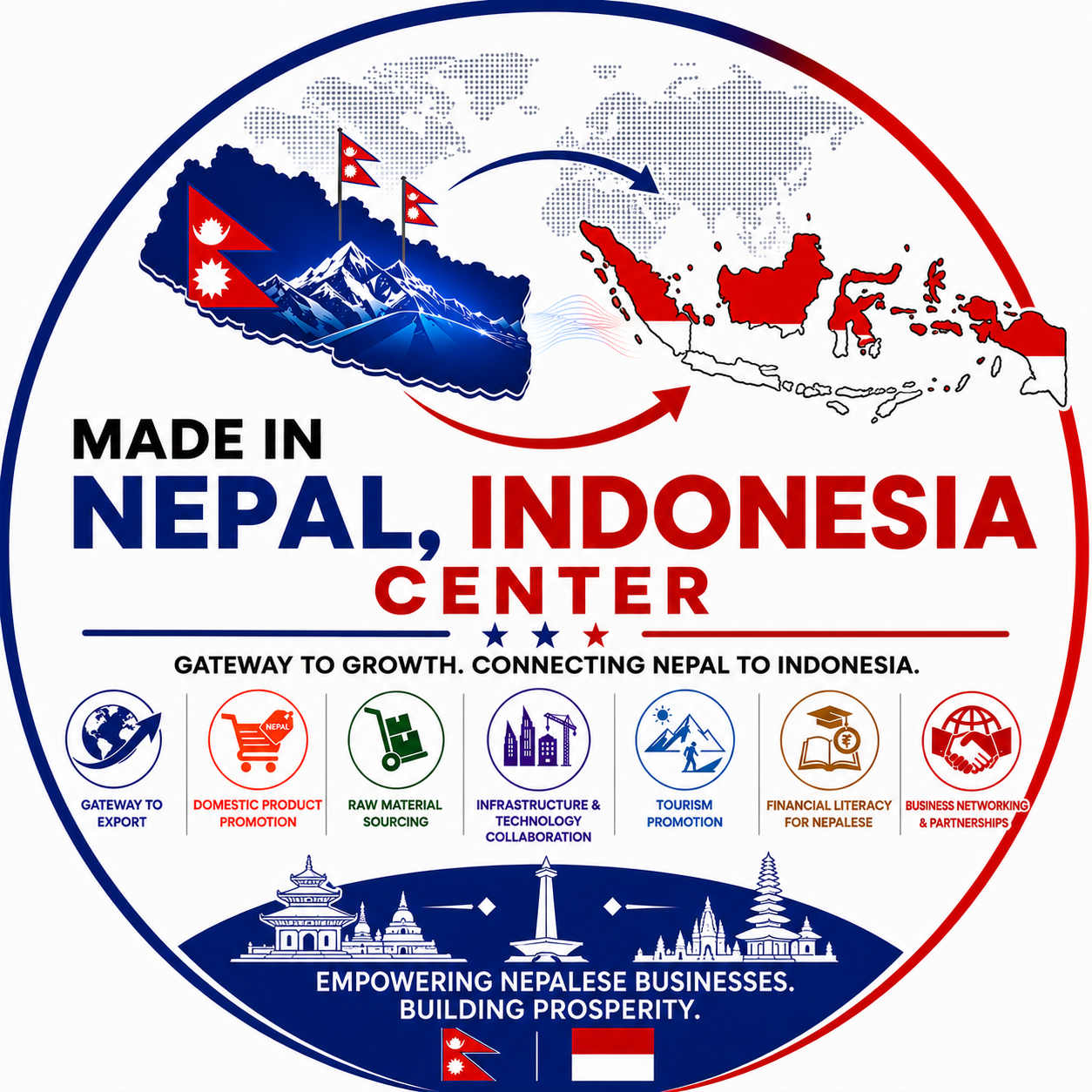 Made in Nepal, Indonesia Center logo