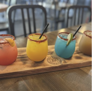 Signature michelada with shrimp rim