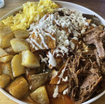 Brunch chilaquiles plate