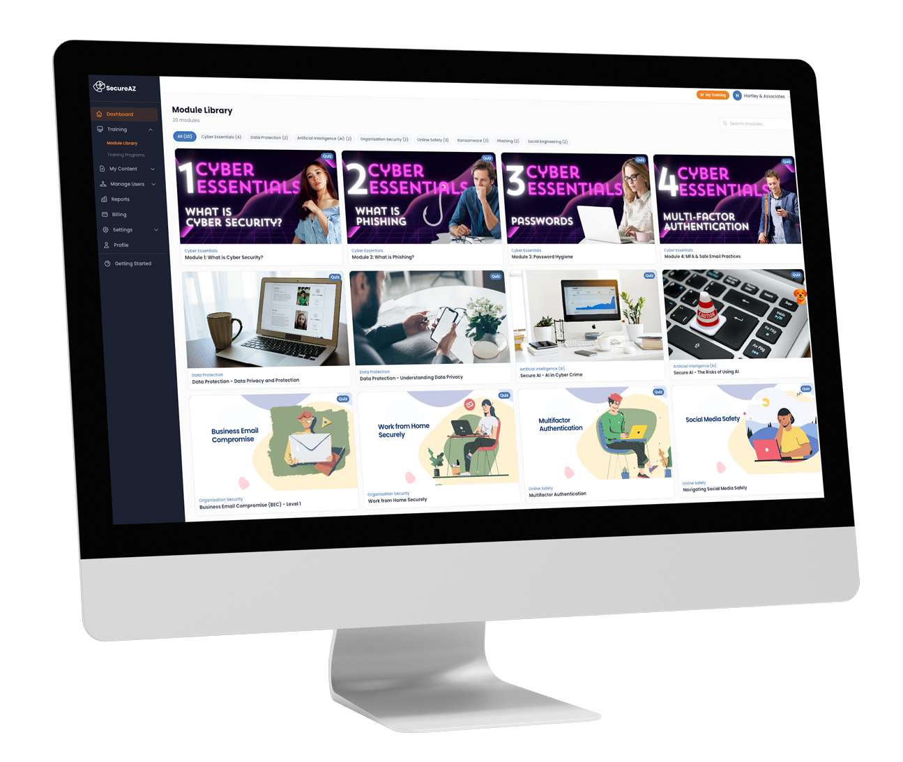 SecureAZ cyber security training topics