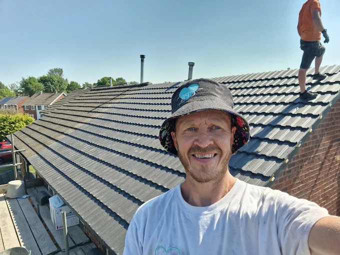 Pitched roof nearing completion